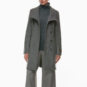 Babaton The Connor Coat  Funnel-neck button-up wool wrap coat Sz S